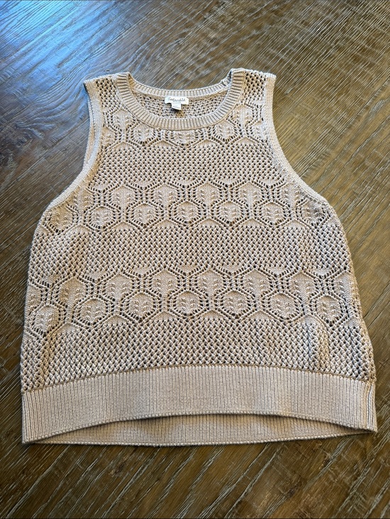 Splendid Sweaters - Splendid Crochet-Textured Sleeveless Knit Top - Beige